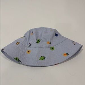 BAGGU Blue Flower Print Bucket Hat